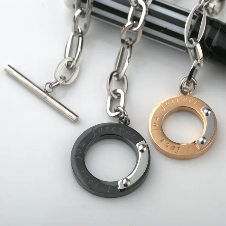 썬 문 애인 스테인레스 스틸 쥬얼리 간단한 커플 팔찌