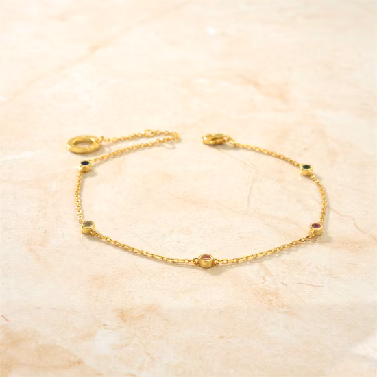 심플한 5포인트 큐빅 지르코니아 925 스털링 실버 볼로 팔찌